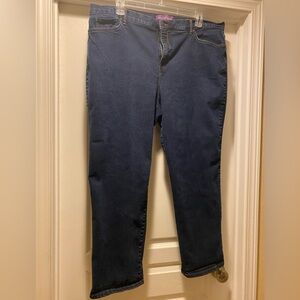 Gloria Vanderbilt dark wash, straight leg jeans, size 22W.